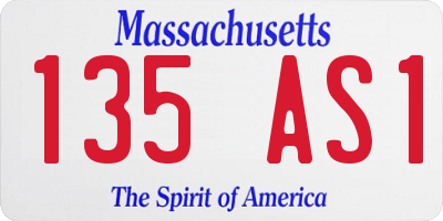 MA license plate 135AS1