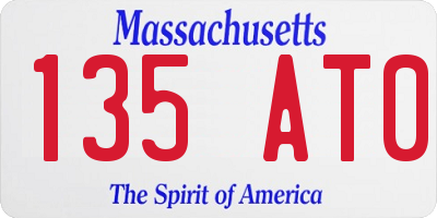 MA license plate 135AT0