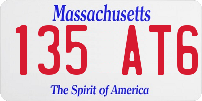 MA license plate 135AT6
