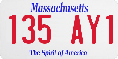 MA license plate 135AY1