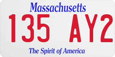 MA license plate 135AY2