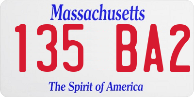 MA license plate 135BA2