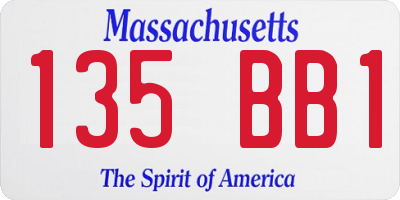 MA license plate 135BB1