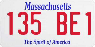 MA license plate 135BE1