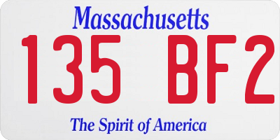 MA license plate 135BF2