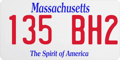 MA license plate 135BH2