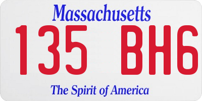 MA license plate 135BH6