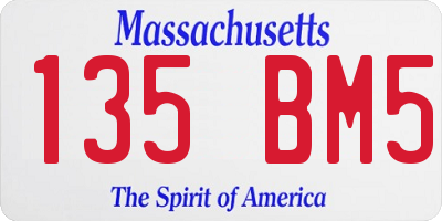 MA license plate 135BM5