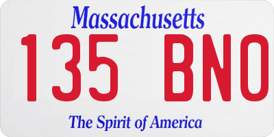 MA license plate 135BN0