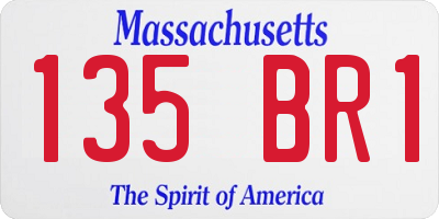 MA license plate 135BR1