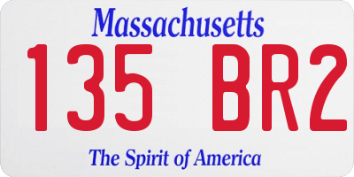 MA license plate 135BR2