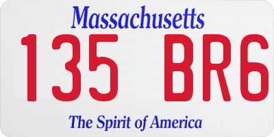 MA license plate 135BR6