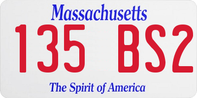 MA license plate 135BS2