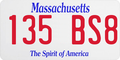 MA license plate 135BS8