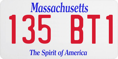 MA license plate 135BT1