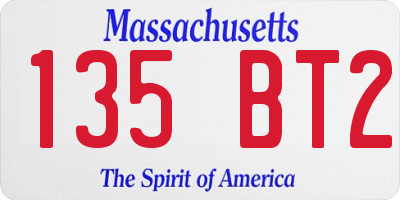 MA license plate 135BT2