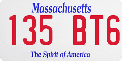 MA license plate 135BT6
