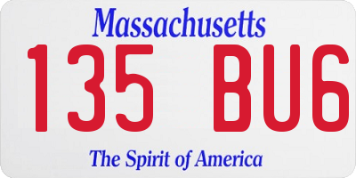 MA license plate 135BU6