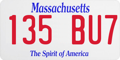 MA license plate 135BU7