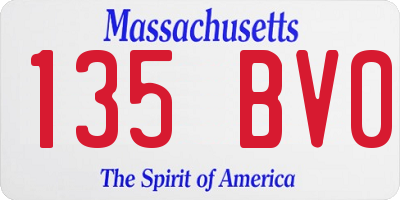 MA license plate 135BV0