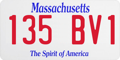 MA license plate 135BV1