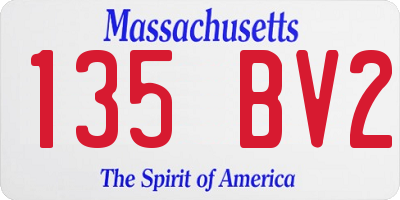 MA license plate 135BV2