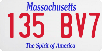 MA license plate 135BV7