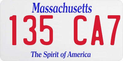 MA license plate 135CA7