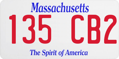 MA license plate 135CB2