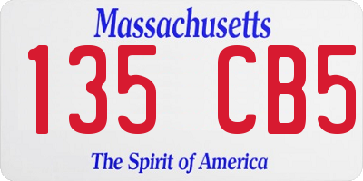MA license plate 135CB5