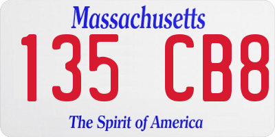 MA license plate 135CB8