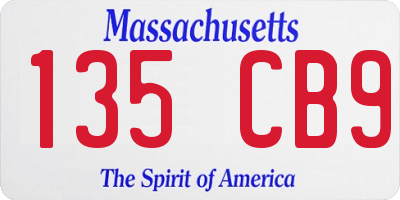 MA license plate 135CB9