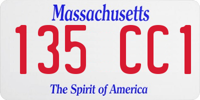 MA license plate 135CC1
