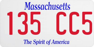 MA license plate 135CC5