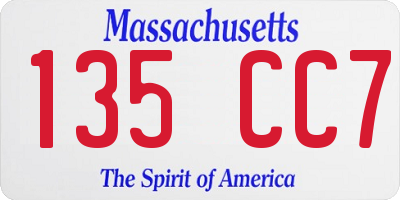MA license plate 135CC7