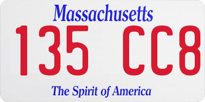 MA license plate 135CC8