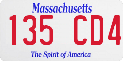 MA license plate 135CD4