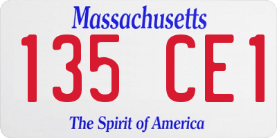 MA license plate 135CE1