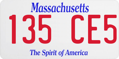 MA license plate 135CE5