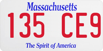 MA license plate 135CE9