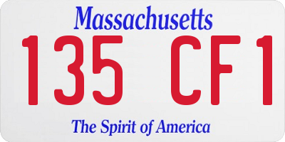 MA license plate 135CF1