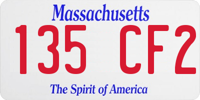 MA license plate 135CF2