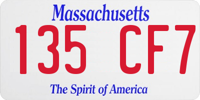 MA license plate 135CF7