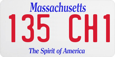MA license plate 135CH1