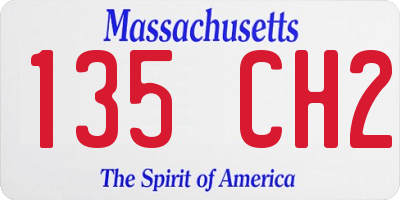 MA license plate 135CH2