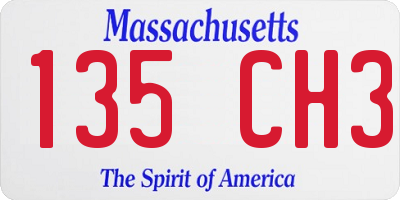 MA license plate 135CH3