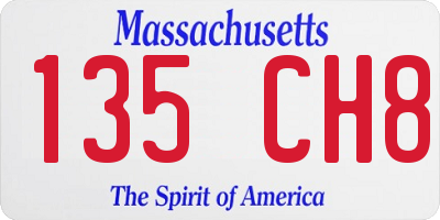 MA license plate 135CH8