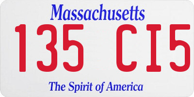 MA license plate 135CI5