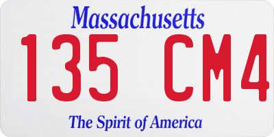 MA license plate 135CM4