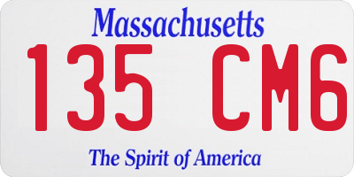 MA license plate 135CM6